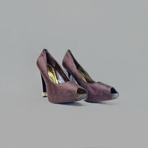 BCBGirls Women’s Brown Peep-Toe Heels - Size 10B
